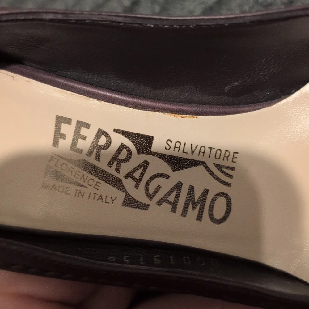 Salvatore Ferragamo Women's Dark Purple‎ Pump Heels Size 5.5 Made In Italy